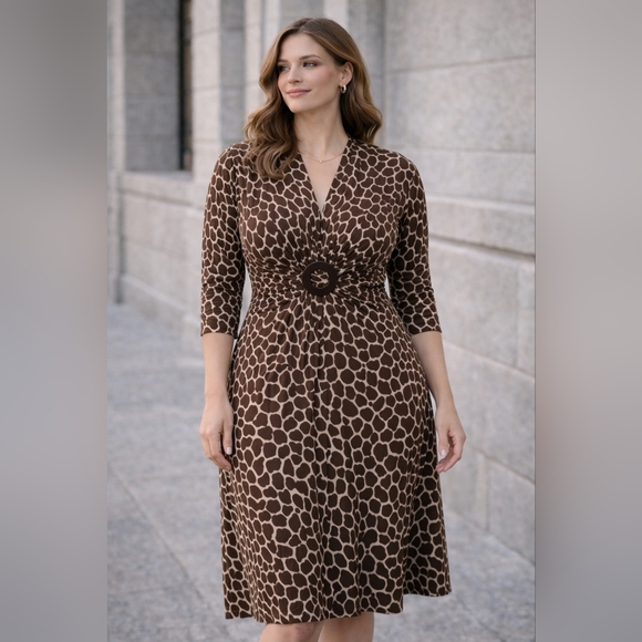 Jolibel Petite Dresses & Skirts - 🔥HOST PICK🔥 Jolibel Petite |  Beautiful Midi Dress in Brown & Beige, Size 14